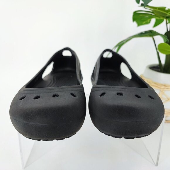 Crocs Women’s Kadee Black Rubber Ballet Flat Size 8 - Picture 2 of 8